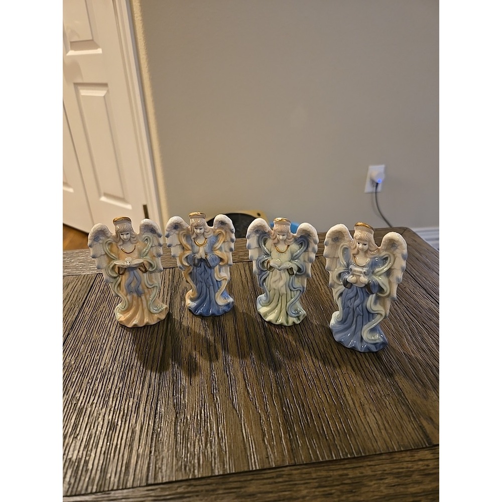 vintage porcelain angel figurines Set Of 4 - Picture 5 of 5
